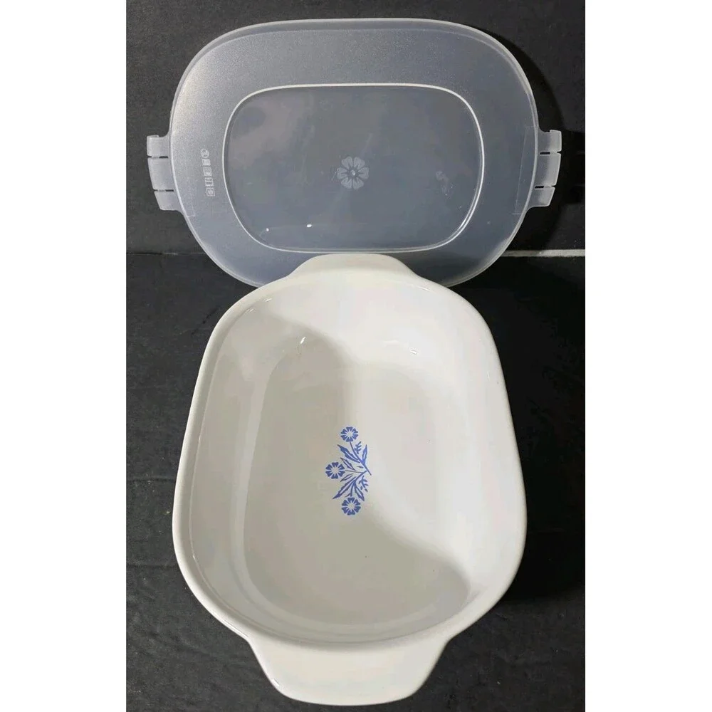 CorningWare 60th Anniversary Cornflower Blue Stoneware Casserole 1.5Qt & 20oz